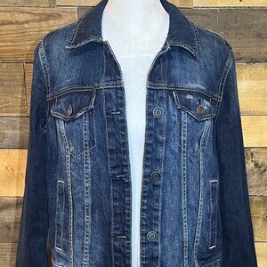 Lauren Conrad Blue Denim Jacket Size Small Front Button Closure jean jacket